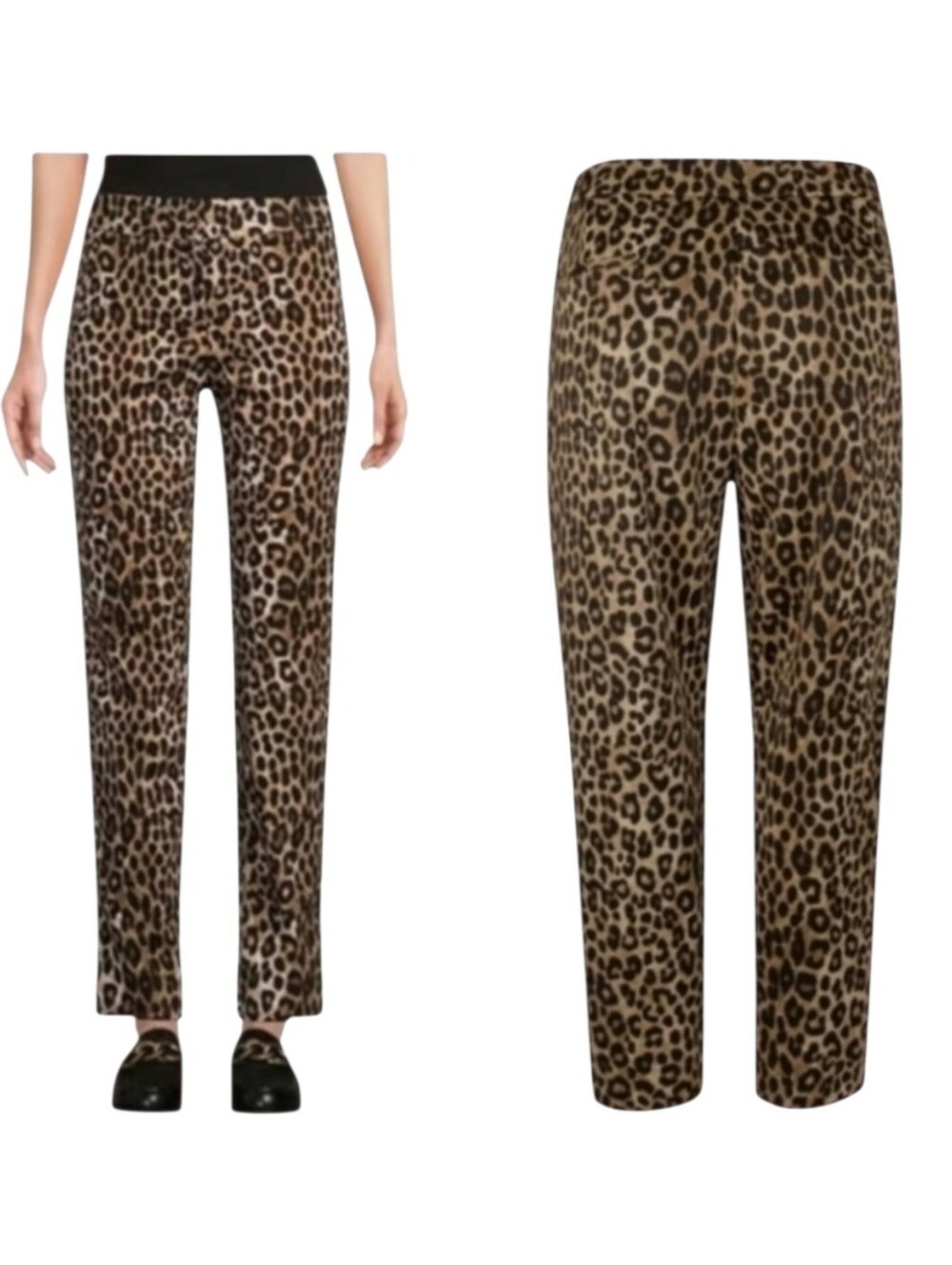 Michael Kors Cheetah Print Stretch Twill Slim Leg Pants sz 2